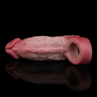 5.24in Real Feeling Blue Veins Hollow Dildo Cock Sleeve With Cock Ring