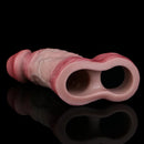 5.24in Real Feeling Blue Veins Hollow Dildo Cock Sleeve With Cock Ring