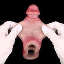 5.24in Real Feeling Blue Veins Hollow Dildo Cock Sleeve With Cock Ring