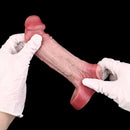 5.24in Real Feeling Blue Veins Hollow Dildo Cock Sleeve With Cock Ring