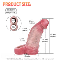 5.24in Real Feeling Blue Veins Hollow Dildo Cock Sleeve With Cock Ring