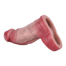 5.24in Real Feeling Blue Veins Hollow Dildo Cock Sleeve With Cock Ring