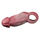 5.24in Real Feeling Blue Veins Hollow Dildo Cock Sleeve With Cock Ring