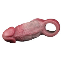 5.24in Real Feeling Blue Veins Hollow Dildo Cock Sleeve With Cock Ring