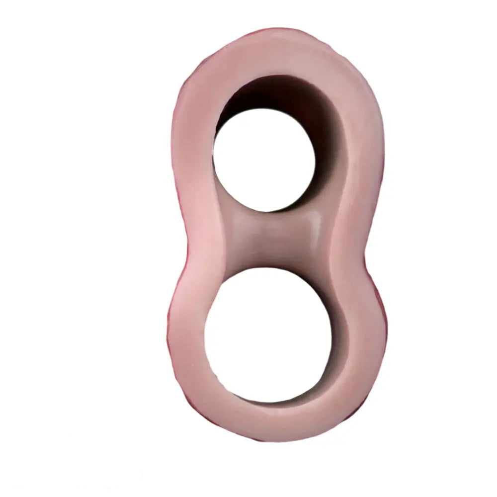 5.24in Real Feeling Blue Veins Hollow Dildo Cock Sleeve With Cock Ring