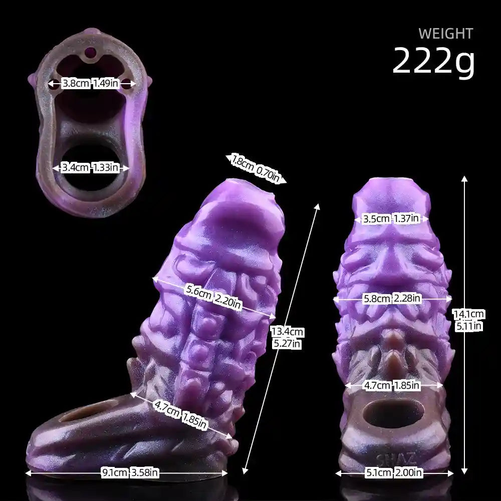 5.27in Dragon Beast Creature Fantasy Hollow Silicone Soft Cock Dildo Sleeve