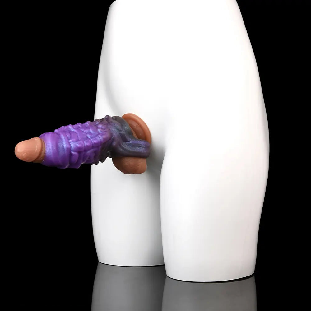 5.27in Dragon Beast Creature Fantasy Hollow Silicone Soft Cock Dildo Sleeve