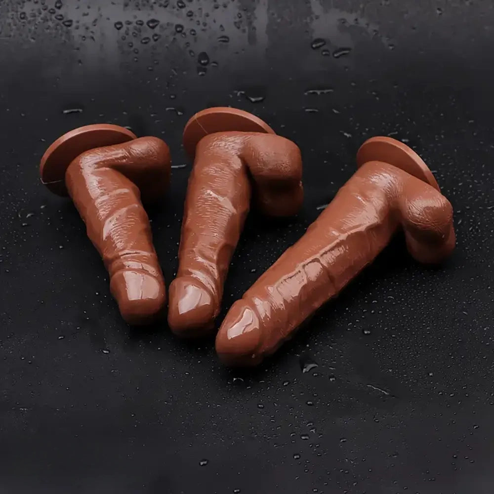 5.2in 6.3in 7.09in Realistic PVC Dildo Manual Masturbation Sex Toy