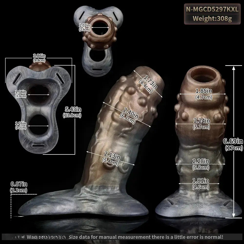 5.2in 6.69in Tentacle Strap on Hollow Dildo Sleeve Reusable Penis Sleeve