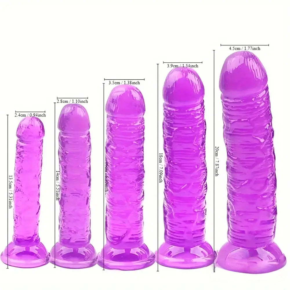 5.31in 5.51in 6.3in 7.09in 7.87in Crystal Dildo For Women Anal Stimulation