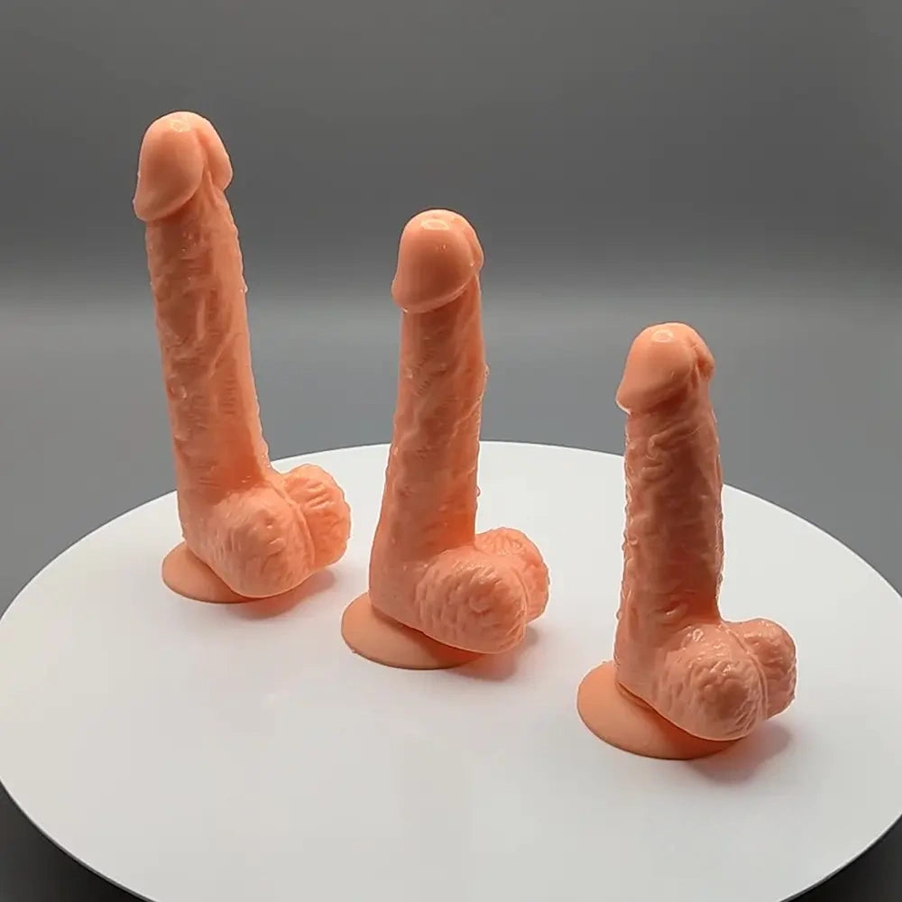 5.31in 6.29in 7.48 Realistic Female Male Flesh Like Dildo Adult Toy