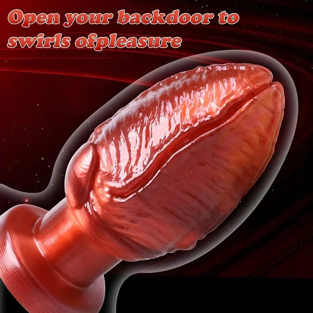 5.31in 6.5in 8.07in PVC Red Butt Plug Dildo With Suction Cup For Women