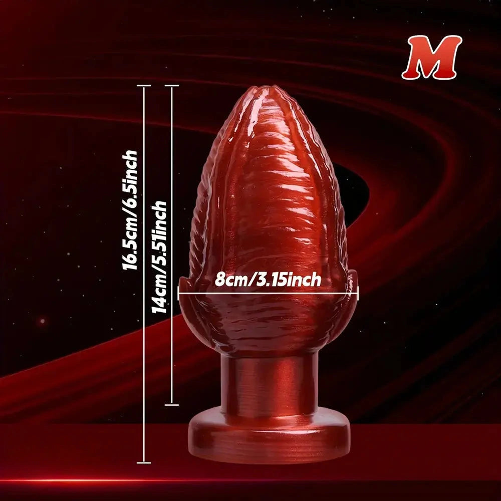 5.31in 6.5in 8.07in PVC Red Butt Plug Dildo With Suction Cup For Women
