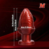 5.31in 6.5in 8.07in PVC Red Butt Plug Dildo With Suction Cup For Women