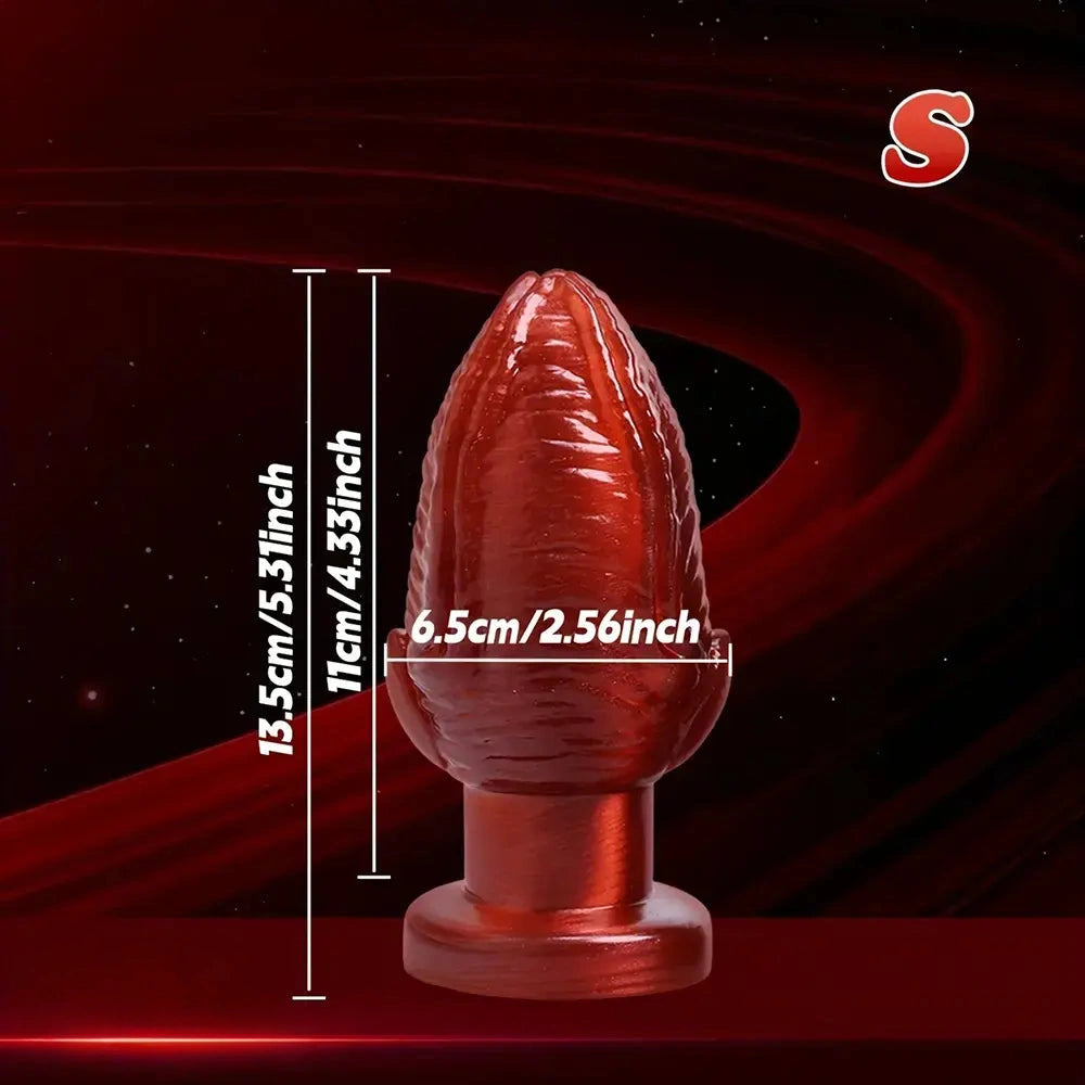5.31in 6.5in 8.07in PVC Red Butt Plug Dildo With Suction Cup For Women