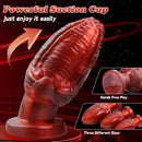 5.31in 6.5in 8.07in PVC Red Butt Plug Dildo With Suction Cup For Women