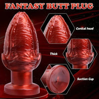 5.31in 6.5in 8.07in PVC Red Butt Plug Dildo With Suction Cup For Women