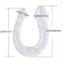 5.31in 6.69in 7.48in 8.46in Clear Dual Heads Curved U Shape Anal Dildo
