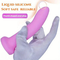5.31in 6.69in 7.68in Thumb Shaped Silicone Soft Colored Penis Dildo