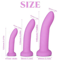 5.31in 6.69in 7.68in Thumb Shaped Silicone Soft Colored Penis Dildo