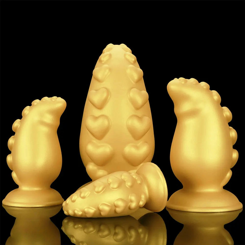5.31in 6.88in 8.46in 10.62in Heart Anal Plug Dildo Prostate Massage Sex Toy