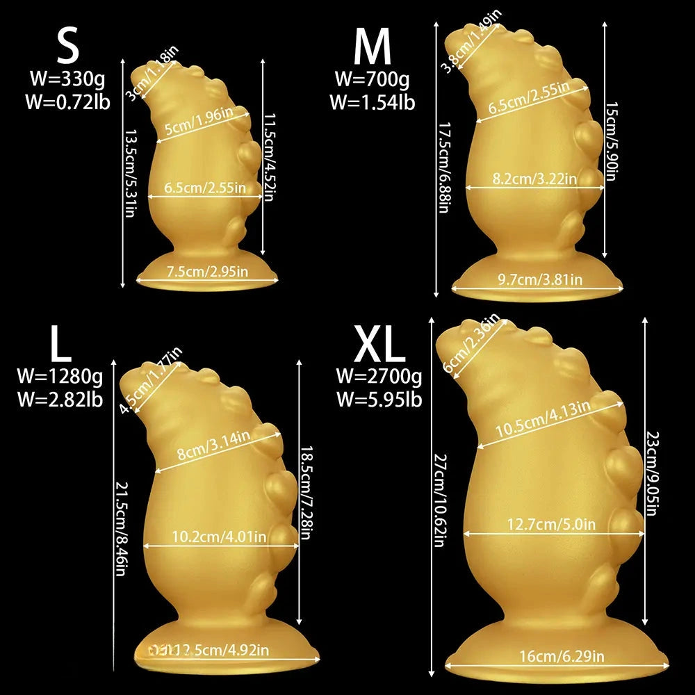 5.31in 6.88in 8.46in 10.62in Heart Anal Plug Dildo Prostate Massage Sex Toy
