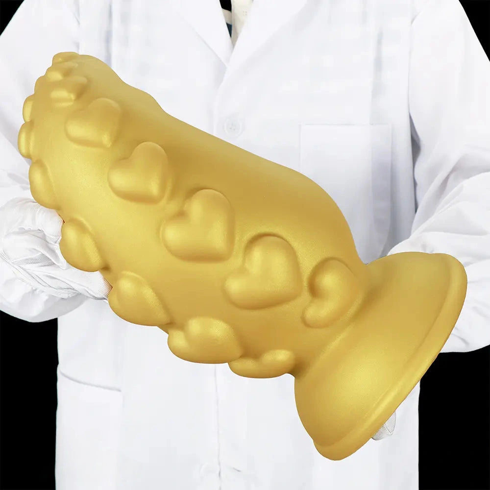 5.31in 6.88in 8.46in 10.62in Heart Anal Plug Dildo Prostate Massage Sex Toy