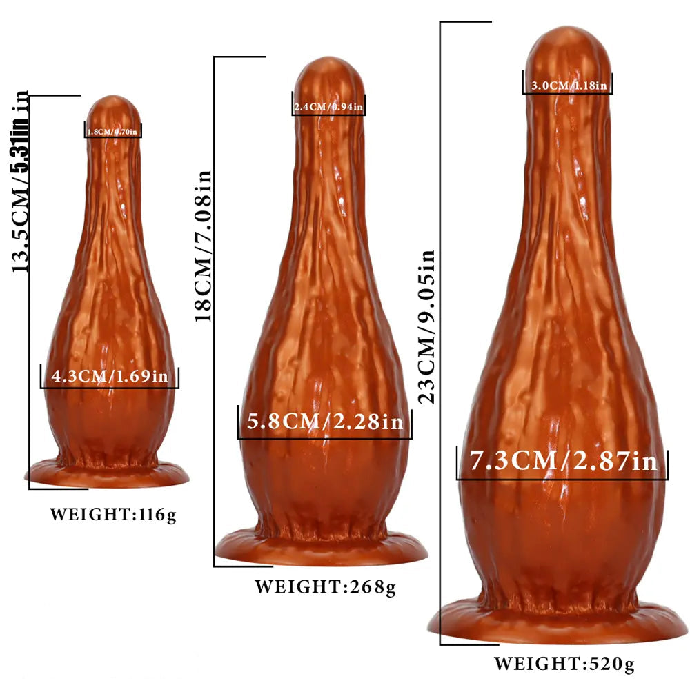 5.31in 7.08in 9.05in Fantasy Silicone Dildo Vase Shape Insertion Masturbator