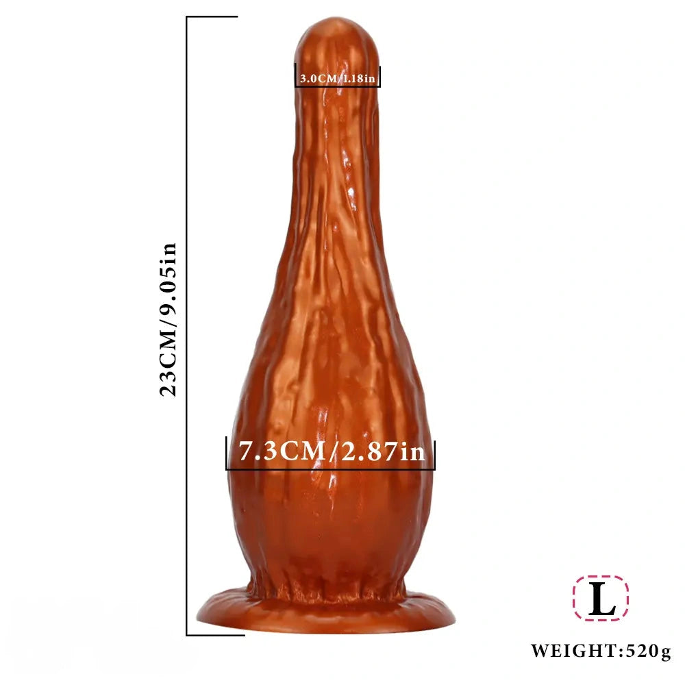 5.31in 7.08in 9.05in Fantasy Silicone Dildo Vase Shape Insertion Masturbator