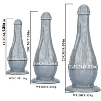 5.31in 7.08in 9.05in Fantasy Silicone Dildo Vase Shape Insertion Masturbator