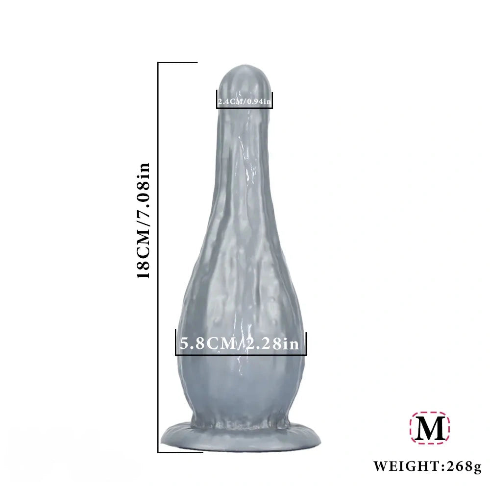 5.31in 7.08in 9.05in Fantasy Silicone Dildo Vase Shape Insertion Masturbator