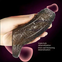 5.31in Clear Soft Spiked Cock Sleeve Dildo For Penis Enlargement Thicken