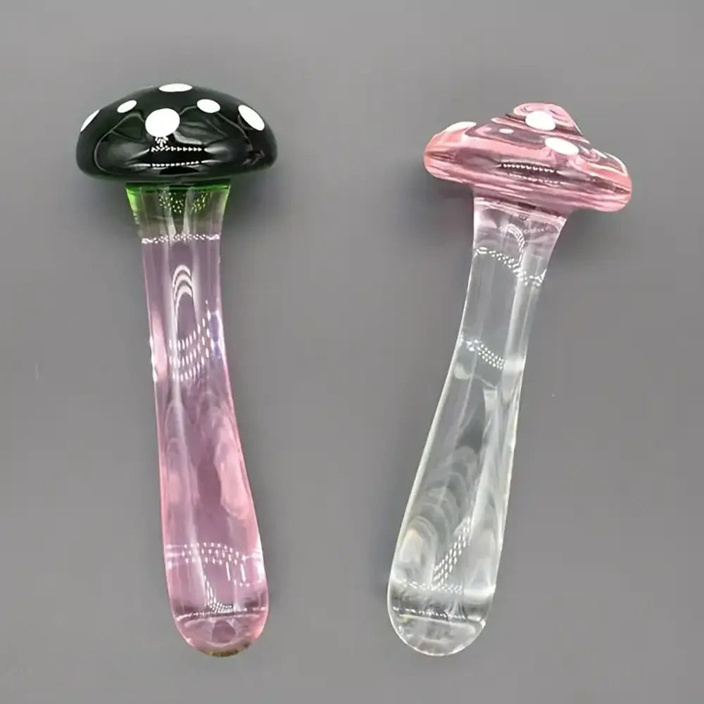 5.31in Crystal Mushroom Penis Glass Anal Small Dildo Masturbation Toy
