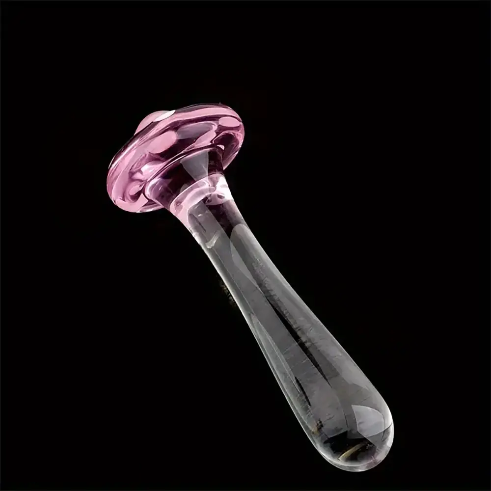 5.31in Crystal Mushroom Penis Glass Anal Small Dildo Masturbation Toy