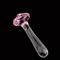 5.31in Crystal Mushroom Penis Glass Anal Small Dildo Masturbation Toy