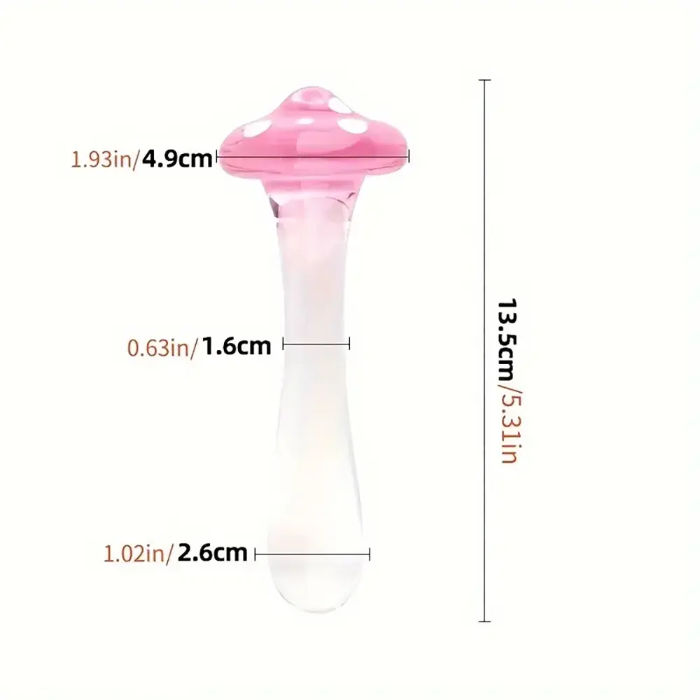 5.31in Crystal Mushroom Penis Glass Anal Small Dildo Masturbation Toy