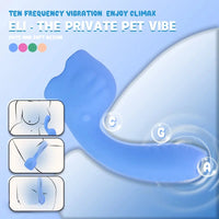 5.31in Cute Private Pet Vibe Bendable Elephant Trunk Auto Vibrating Dildo
