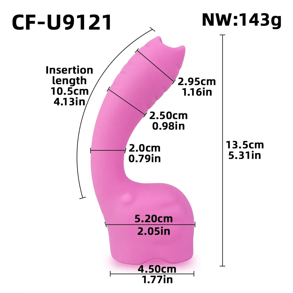 5.31in Cute Private Pet Vibe Bendable Elephant Trunk Auto Vibrating Dildo