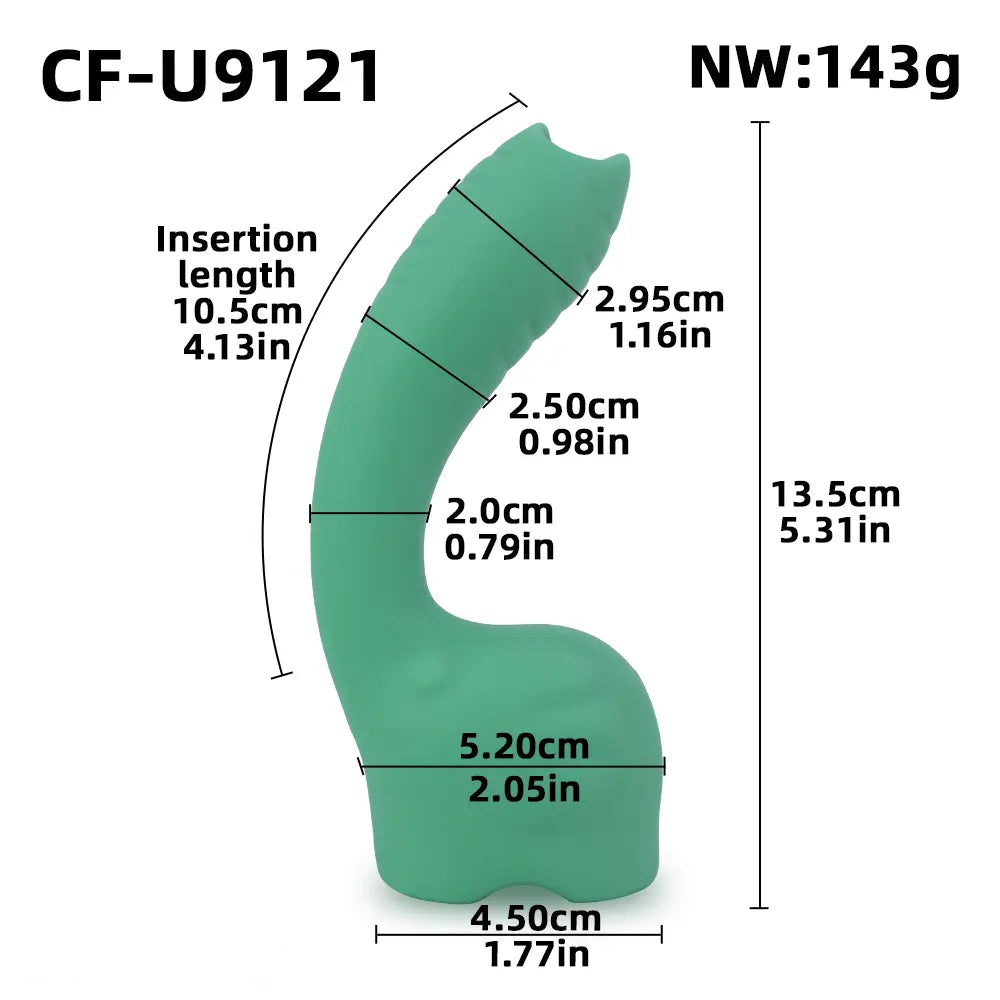 5.31in Cute Private Pet Vibe Bendable Elephant Trunk Auto Vibrating Dildo