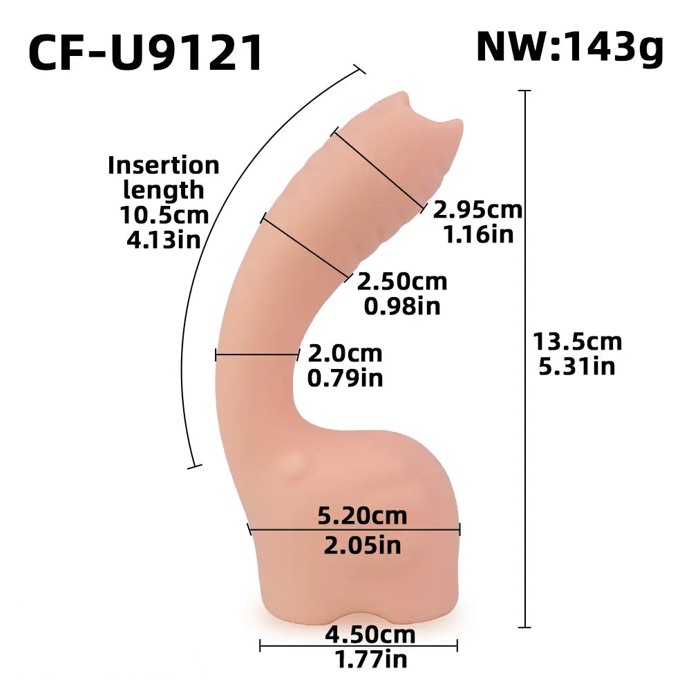 5.31in Cute Private Pet Vibe Bendable Elephant Trunk Auto Vibrating Dildo