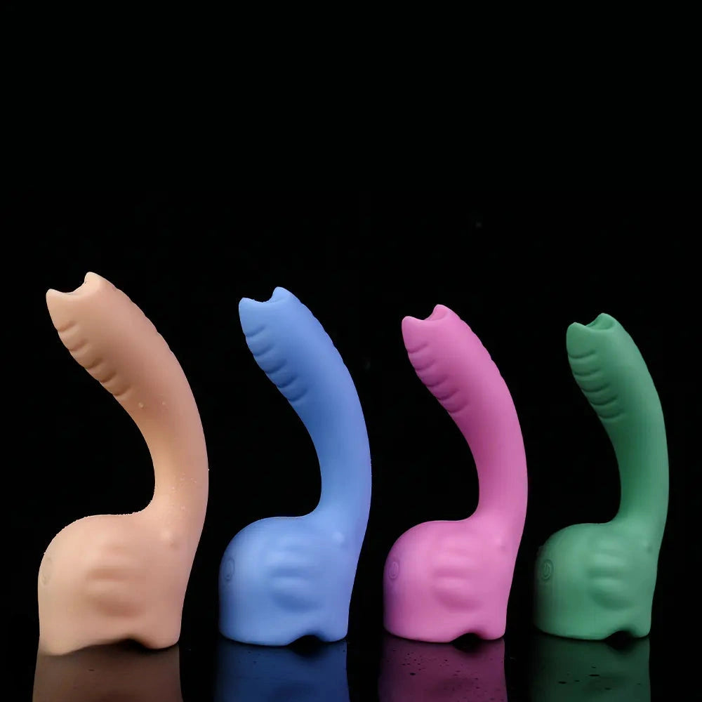 5.31in Cute Private Pet Vibe Bendable Elephant Trunk Auto Vibrating Dildo