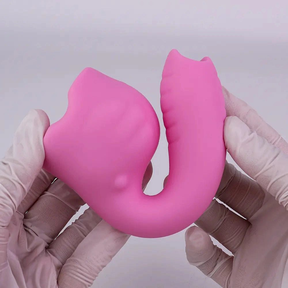 5.31in Cute Private Pet Vibe Bendable Elephant Trunk Auto Vibrating Dildo