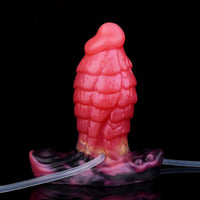 5.31in Fantasy Silicone Soft Inflatable Spraying Water Dildo For Anus Clit