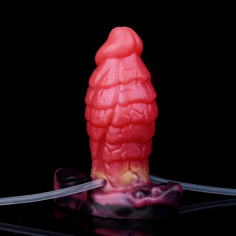 5.31in Fantasy Silicone Soft Inflatable Spraying Water Dildo For Anus Clit