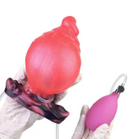 5.31in Fantasy Silicone Soft Inflatable Spraying Water Dildo For Anus Clit