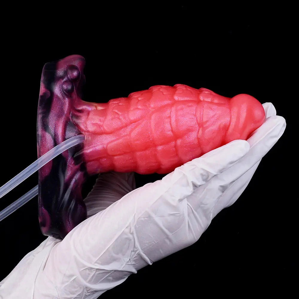 5.31in Fantasy Silicone Soft Inflatable Spraying Water Dildo For Anus Clit