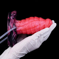 5.31in Fantasy Silicone Soft Inflatable Spraying Water Dildo For Anus Clit