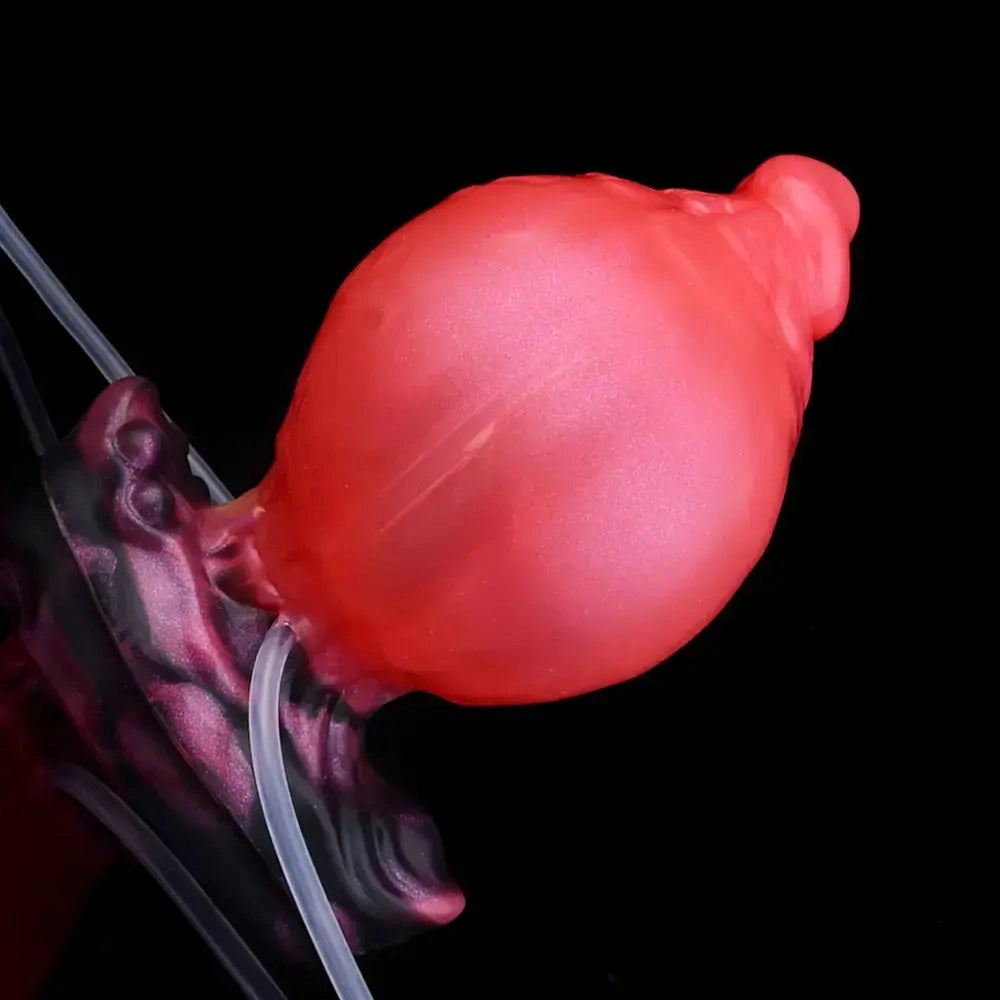 5.31in Fantasy Silicone Soft Inflatable Spraying Water Dildo For Anus Clit