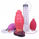 5.31in Fantasy Silicone Soft Inflatable Spraying Water Dildo For Anus Clit