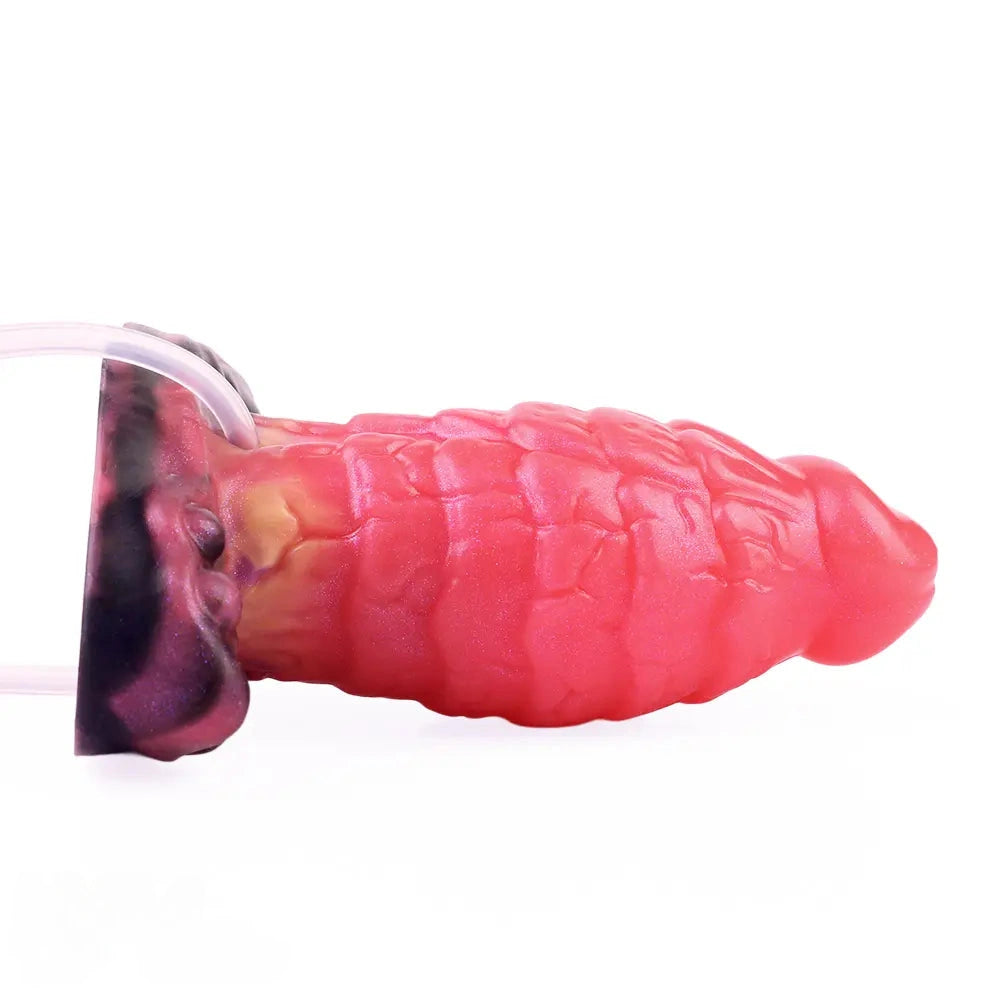 5.31in Fantasy Silicone Soft Inflatable Spraying Water Dildo For Anus Clit